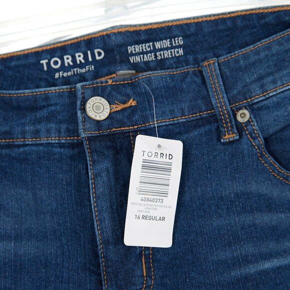 TORRID Perfect Wide Leg Vintage Stretch Jeans Women's 16R NWT - Picture 2 of 6